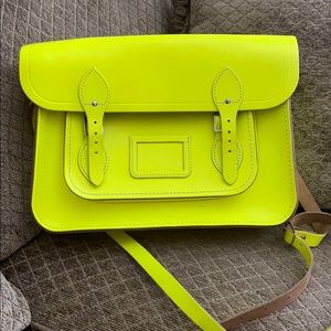 13” Neon yellow cambridge bag